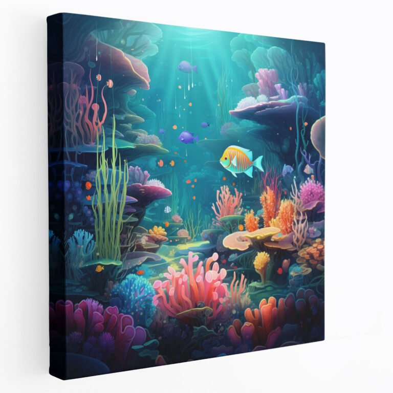 Nursery Undersea Canvas Print - Nursery, Canvas, Digital Illustration, Canvas Wall Art