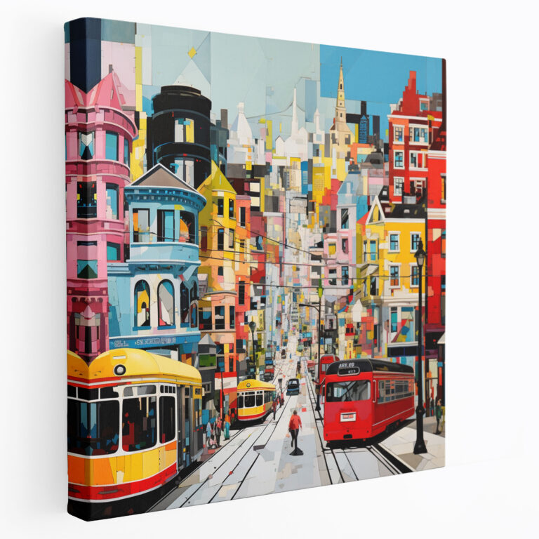 Nursery Cityscape Wall Art - Nursery, Wall Art, Vibrant Cityscape, Collage Art
