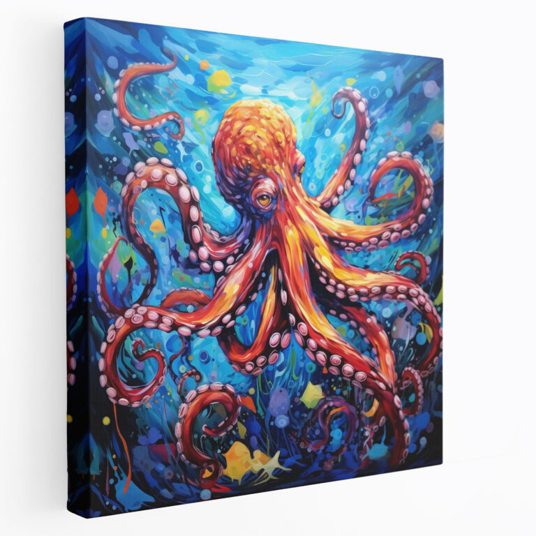 Octopus Canvas Print - Abstract Acrylic Painting - Octopus, Canvas, Wall Decoration, Wall Art