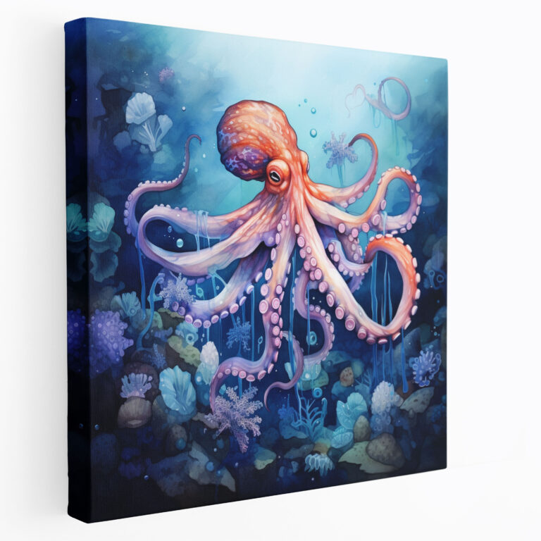 Octopus Canvas Print - Graceful Watercolor Painting - Octopus, Wall Decoration, Home Decoration, Watercolor Painting