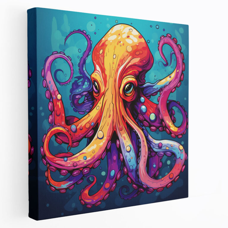 Octopus Wall Art - Retro Pop Art Print - Octopus, Wall Art, Wall Decoration, Canvas
