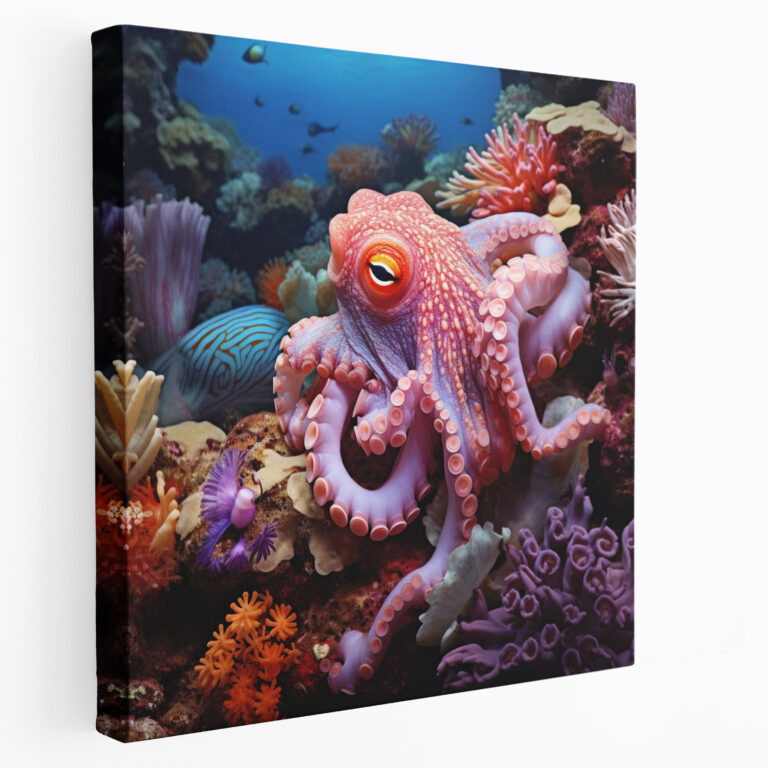 Octopus Canvas Print - Serene Underwater Wall Art - Octopus, Canvas, Canvas Wall Art, Octopus
