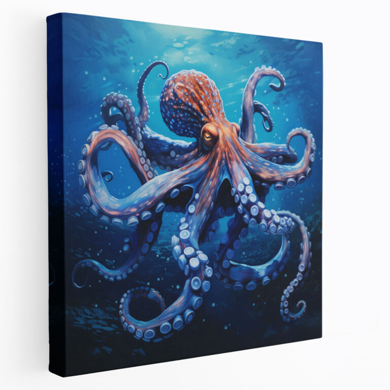 Octopus Wall Art - Realistic Oil Painting - Octopus, Vibrant Colors, Octopus, Realistic Oil Painting