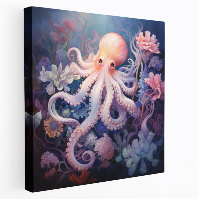 Octopus Canvas Print - Dreamy Pastel Painting - Octopus, Canvas, Canvas Wall Art, Octopus
