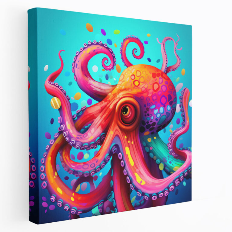 Octopus Wall Art - Pop Art-Inspired Digital Illustration - Octopus, Wall Decoration, Pop Art-Inspired, Canvas