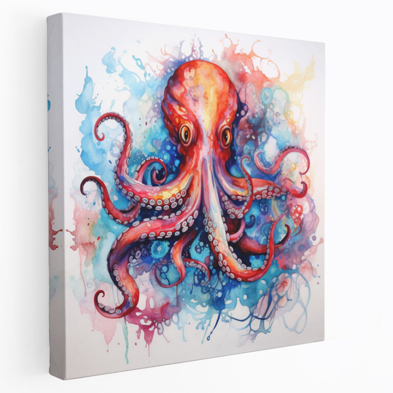 Octopus Watercolor Canvas Print - Octopus, Octopus, Abstract Art, Watercolor