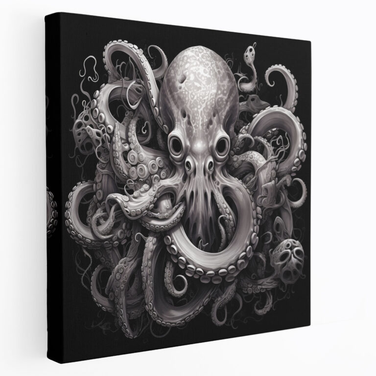 Majestic Octopus Canvas Print - Octopus, Intricate Patterns, Canvas Print, Digital Illustration