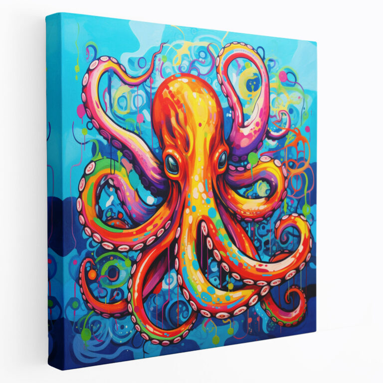 Colorful Octopus Wall Art - Octopus, Wall Decoration, Canvas, Colorful
