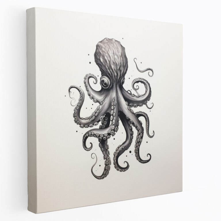 Minimalist Octopus Canvas Print - Octopus, Wall Decoration, Octopus, Home Decoration
