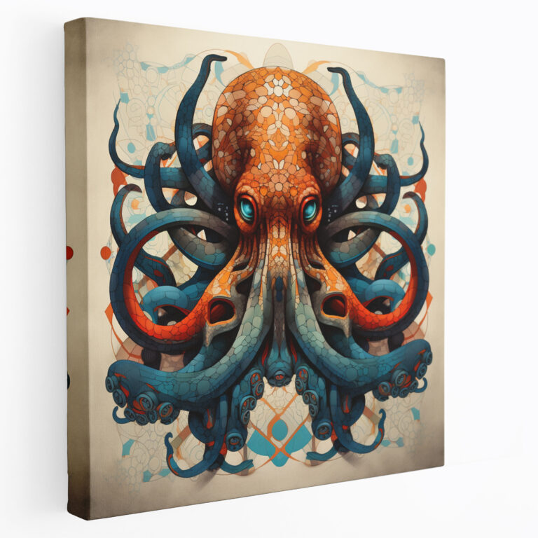 Octopus Canvas Print - Geometric Art - Octopus, Modern Art, Canvas Wall Art, Contemporary Decor