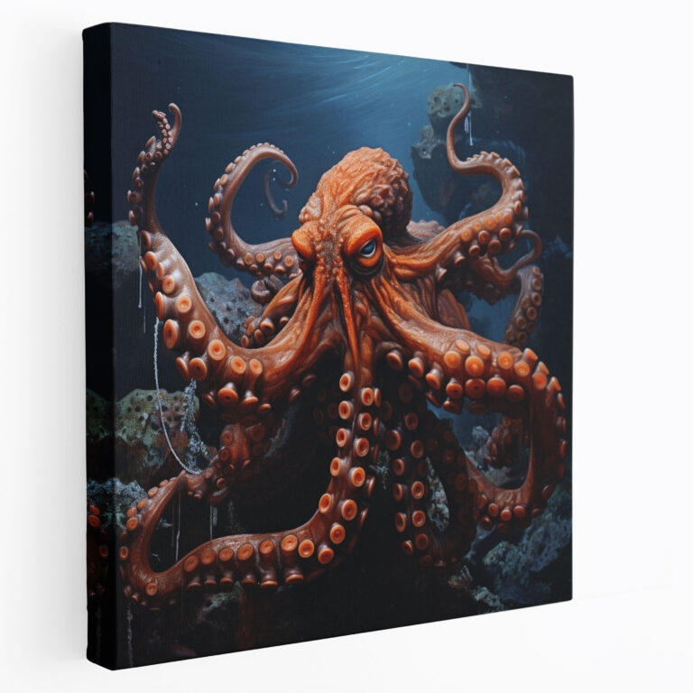 Octopus Canvas Print - Realistic Oil Painting - Octopus, Home Decoration, Wall Decoration, Realistic Art