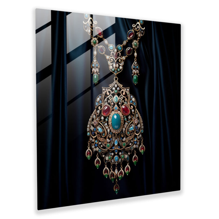 Ottoman Opulence Glass Print - Ottoman Empire, Ottoman Empire, Ornate Ottoman Jewelry, Filigree Work