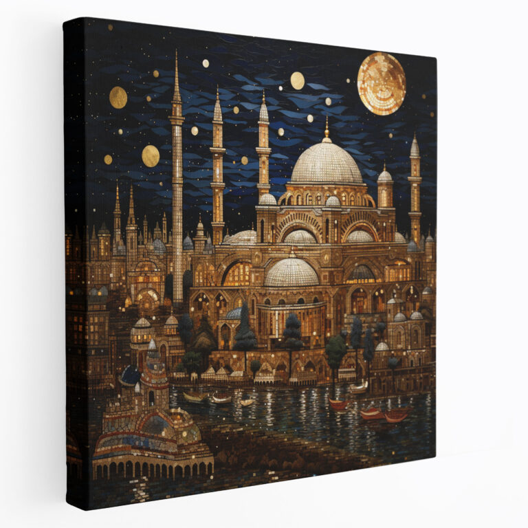 Exquisite Ottoman Empire Architectural Wonders Mosaic Canvas Print