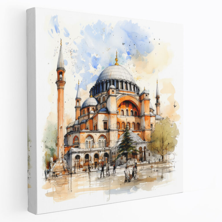 Mesmerizing Hagia Sophia Dome Sketch Canvas Print