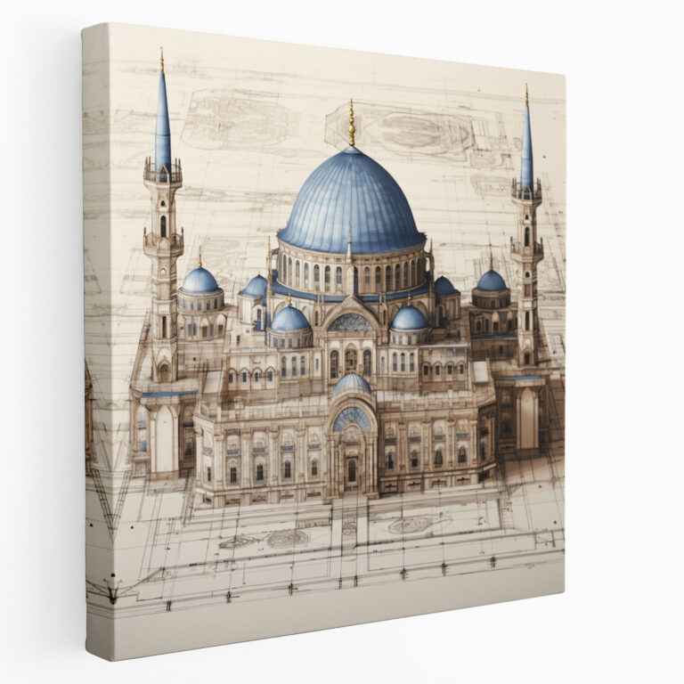 Ottoman Empire Canvas Print - Architectural Blueprint - High Quality Wall Decoration
