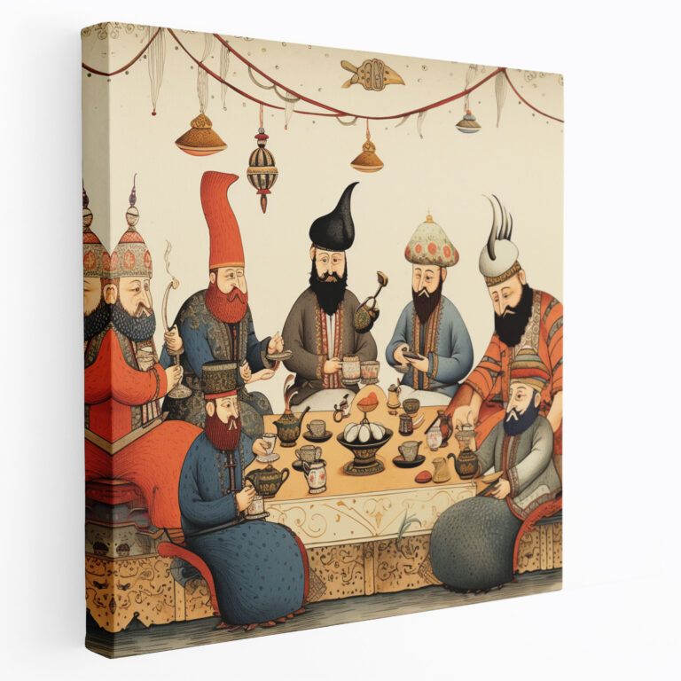 Ottoman Empire Canvas Print - Whimsical Tea Ceremony - High Quality Wall Art