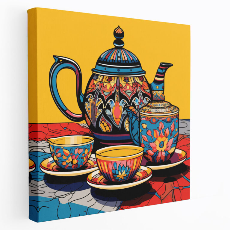 Ottoman Tea Set Pop Art Canvas Print