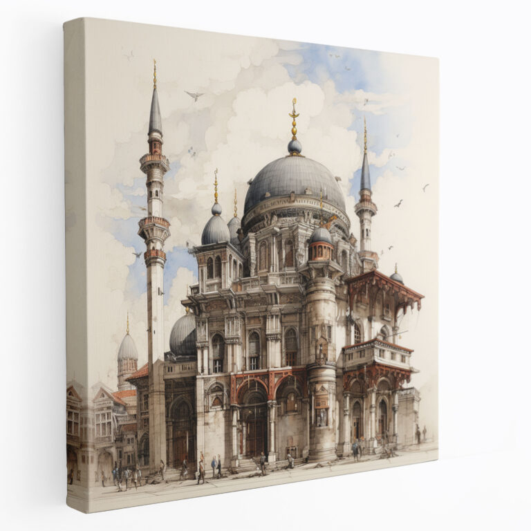 Hand-drawn Ottoman Palace Canvas Print