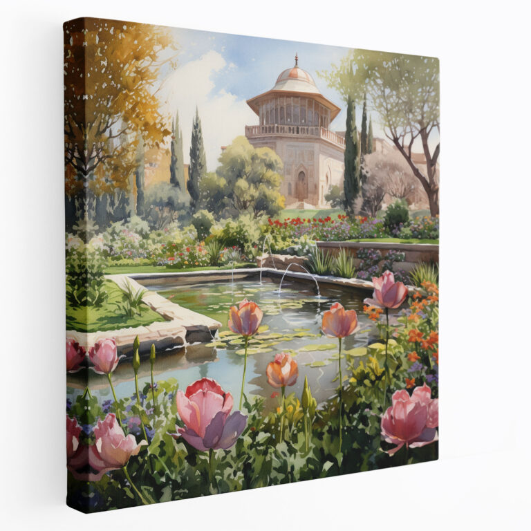 Serene Ottoman Garden Canvas Print