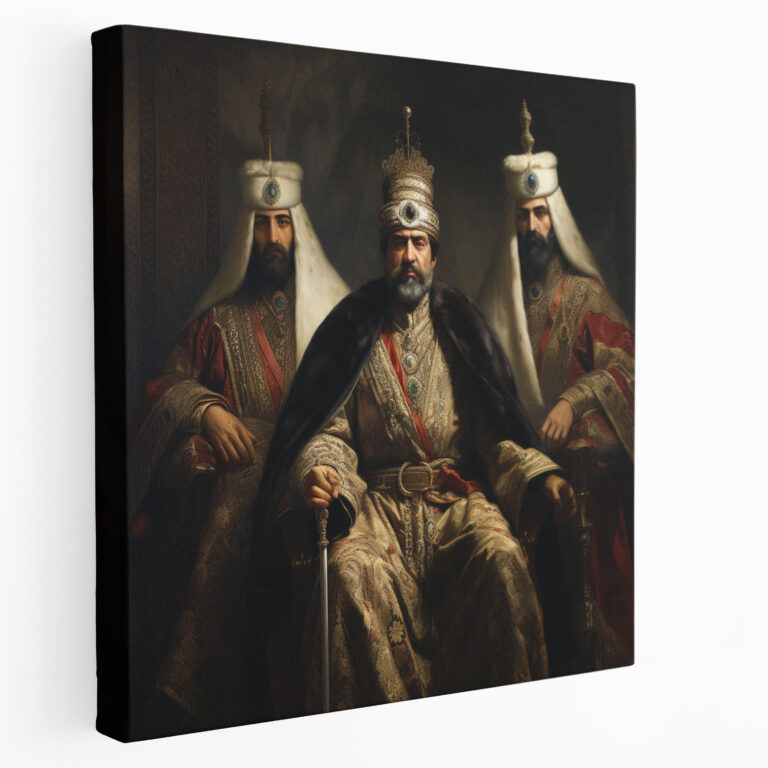 Majestic Portrayal of Ottoman Sultans - Captivating Canvas Print for History Connoisseurs