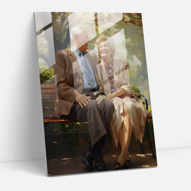 Old Peoples Classic Oil Painting Glass Print - Old Peoples, Old Peoples, Glass Print, Modern Art