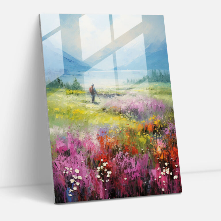 Old Peoples Impressionist Painting Glass Print - Old Peoples, Elderly Person, Home Decoration, Old Peoples
