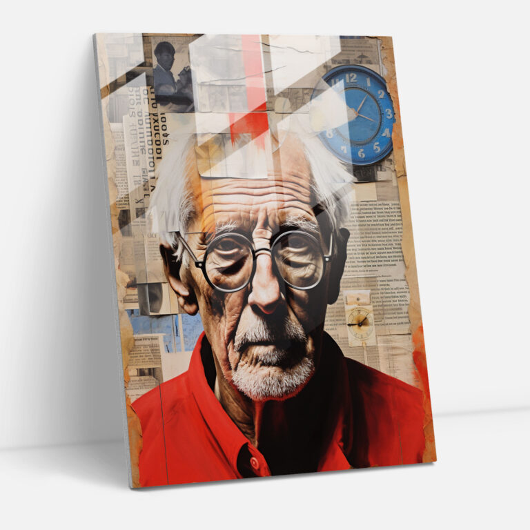 Old Peoples Contemporary Mixed Media Glass Print - Old Peoples, Glass Art, Modern Art, Typography
