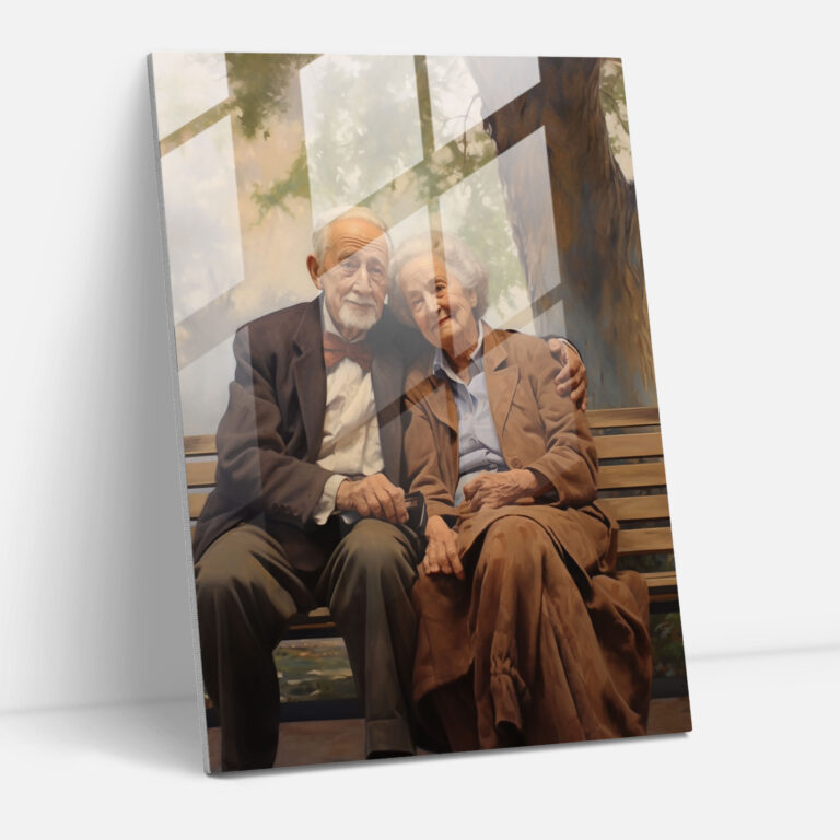 Old Peoples Glass Print - Old Peoples, Wall Decoration, Home Decoration, Antique Oil Painting