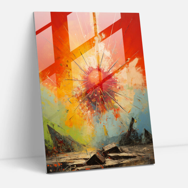 Abstract Glass Print - Oppenheimer Atomic Bomb Test - Oppenheimer, Glass Print, Modern Art, Wall Decoration