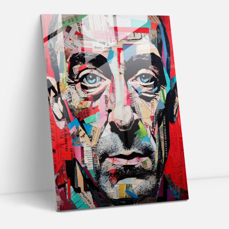 Pop Art Glass Print - Oppenheimer's Contribution - Oppenheimer, Wall Decoration, Oppenheimer, Pop Art Collage