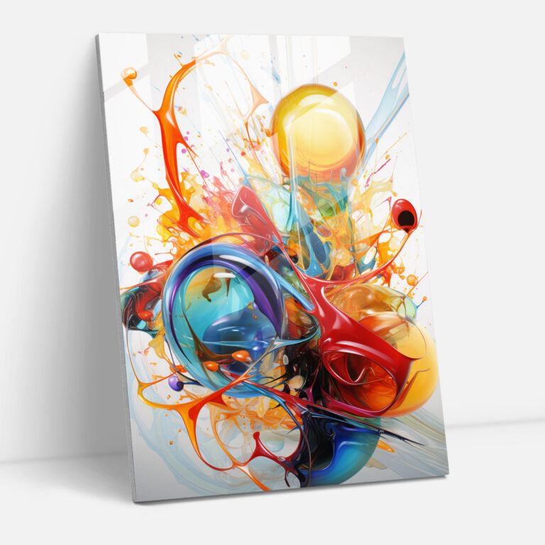 Oppenheimer Abstract Glass Print - Oppenheimer, Scientific Brilliance, Abstract, Wall Decoration
