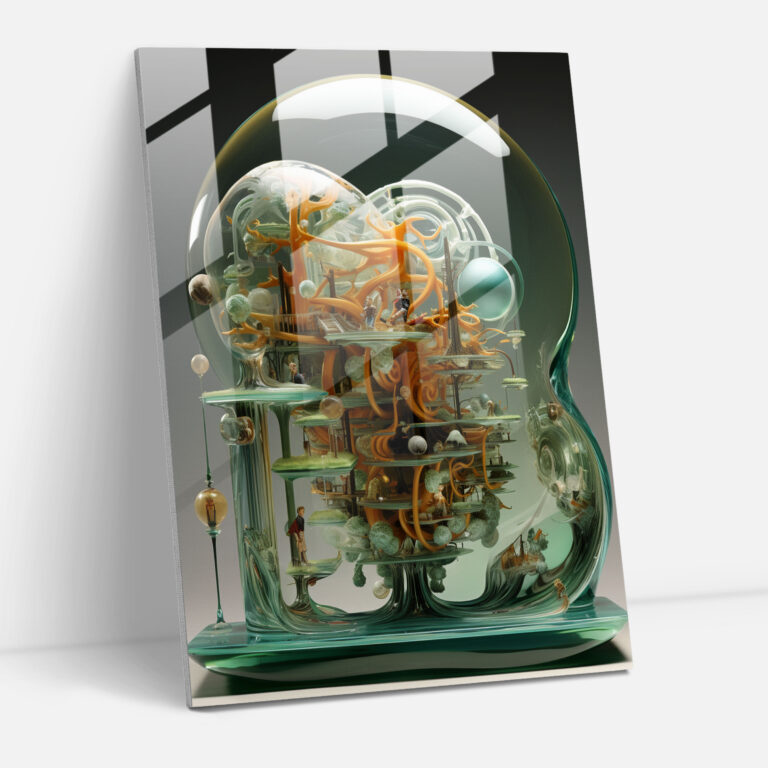 Oppenheimer Surreal Glass Wall Art - Oppenheimer, Home Decoration, Oppenheimer, Complex Thoughts