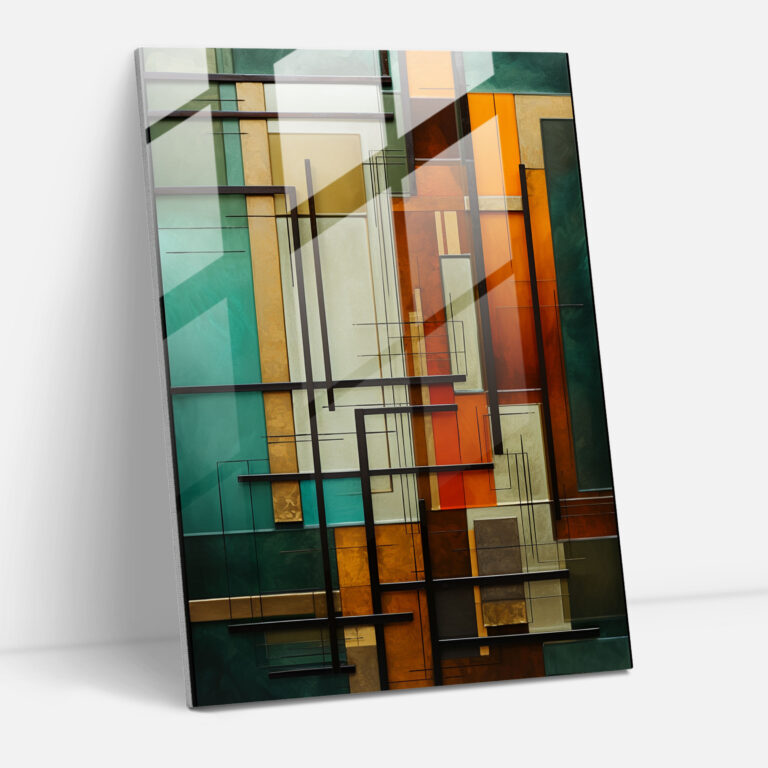 Oppenheimer Geometric Glass Wall Art - Oppenheimer, Glass Art, Oppenheimer, Glass Wall Art
