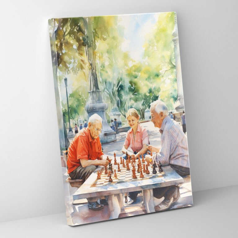 Old Peoples Wall Art - Old Peoples, Wall Art, Canvas Wall Art, Watercolor
