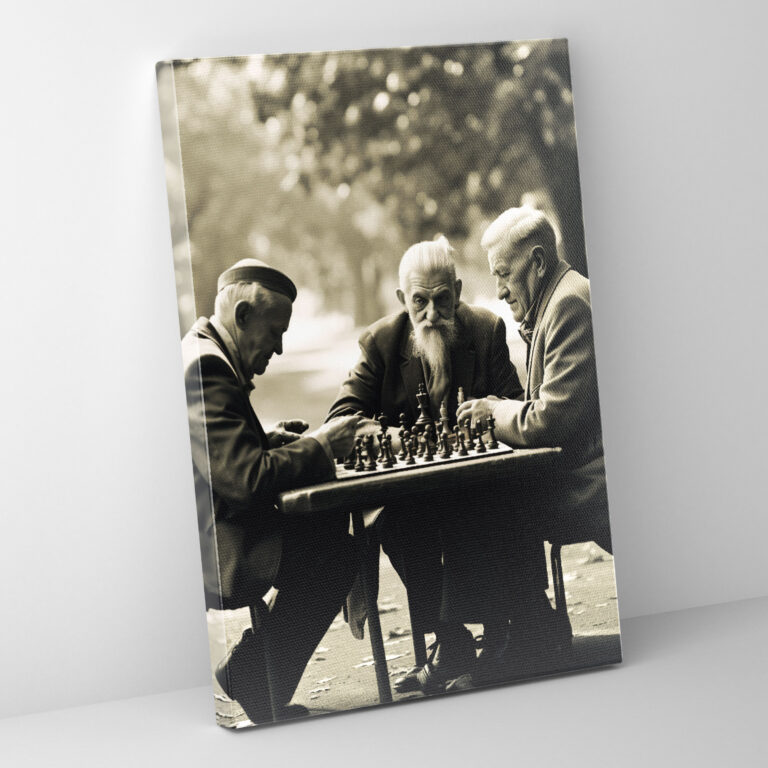 Old Peoples Wall Art - Old Peoples, Old Peoples, Chess, Canvas
