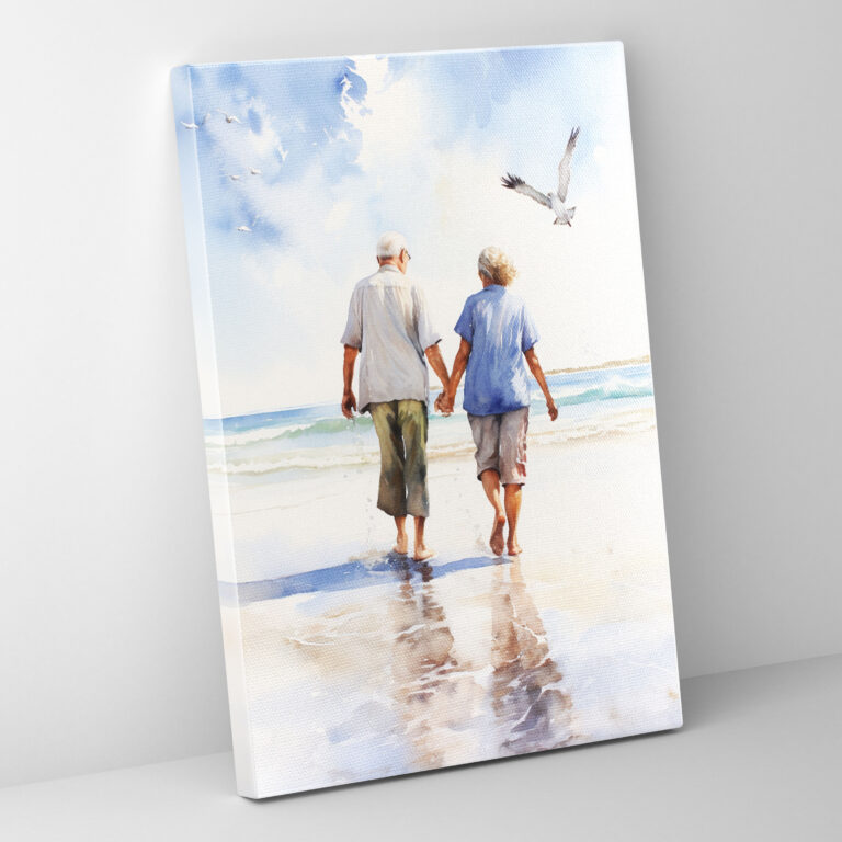 Old Peoples Canvas Print - Old Peoples, Wall Art, Canvas Wall Art, Watercolor Painting