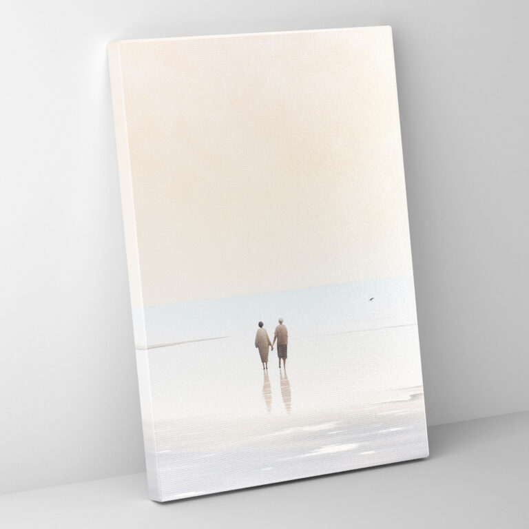 Old Peoples Canvas Print - Old Peoples, Wall Art, Walking Hand In Hand, Wall Decoration