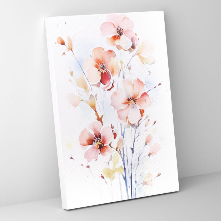 Oppenheimer Wall Art - Watercolor Floral Canvas Print - Oppenheimer, Painting, Delicate Blooms, Canvas Wall Art