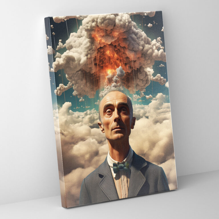 Oppenheimer Surreal Canvas Print - Oppenheimer, Digital Art, Wall Decoration, Scientific Genius