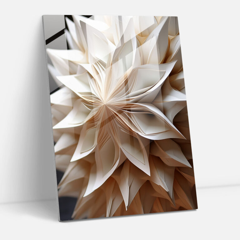 Origami Glass Print - Geometric Shapes - Origami, Sophistication, Glass Print, Glass Wall Art