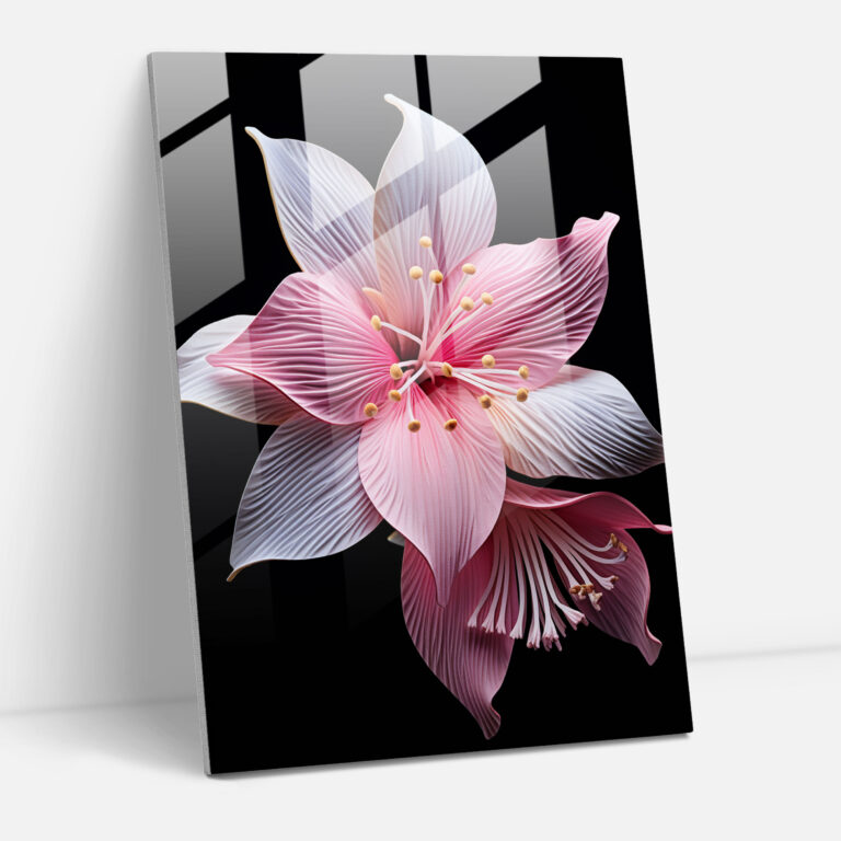 Origami Glass Print - Blooming Florals - Origami, Wall Decoration, Tranquility, Origami