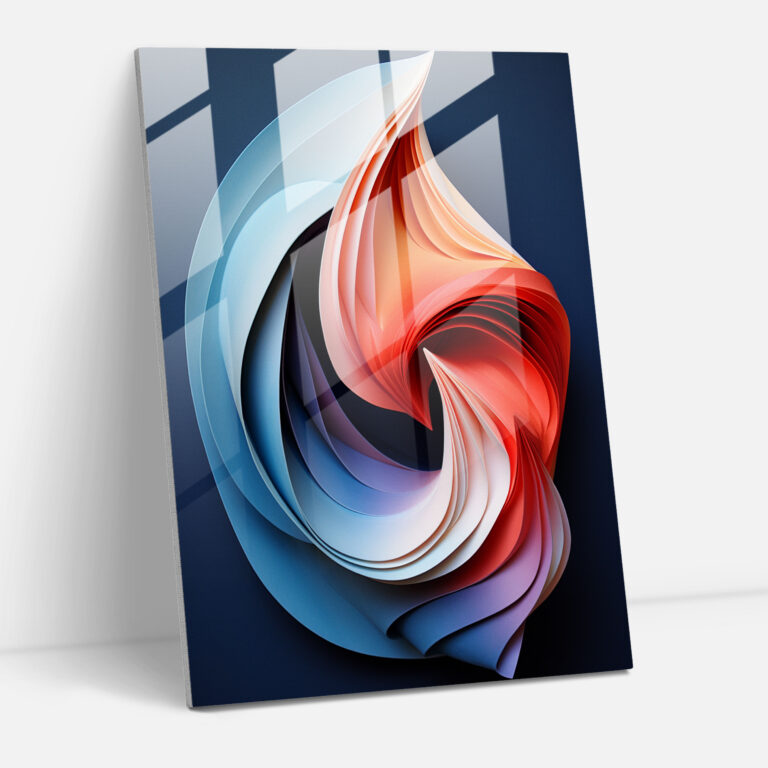 Origami Glass Print - Abstract Shapes - Origami, Modern Art, Home Decoration, Origami