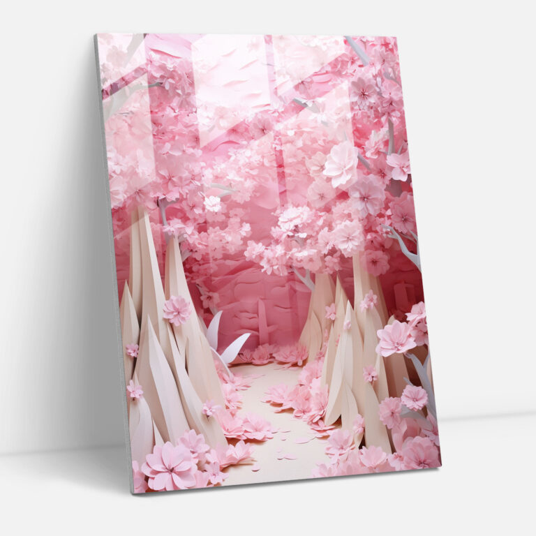 Origami Glass Print - Tranquil Garden - Origami, Wall Decoration, Origami, Glass Print