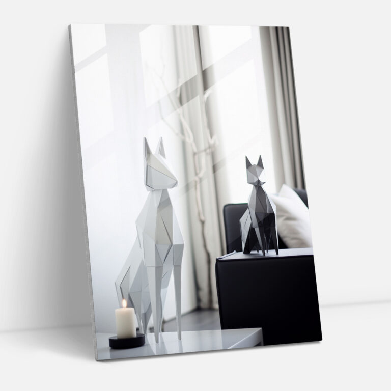 Origami Glass Wall Art - Minimalist Animals - Origami, Origami, Glass Print, Glass Art