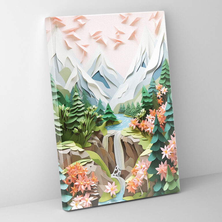 Origami Landscape Wall Art - Origami, Graceful Precision, Origami, Wall Art