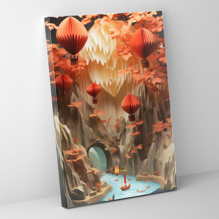 Whimsical Origami World Canvas Print - Origami, Canvas Print, Origami, Home Decoration