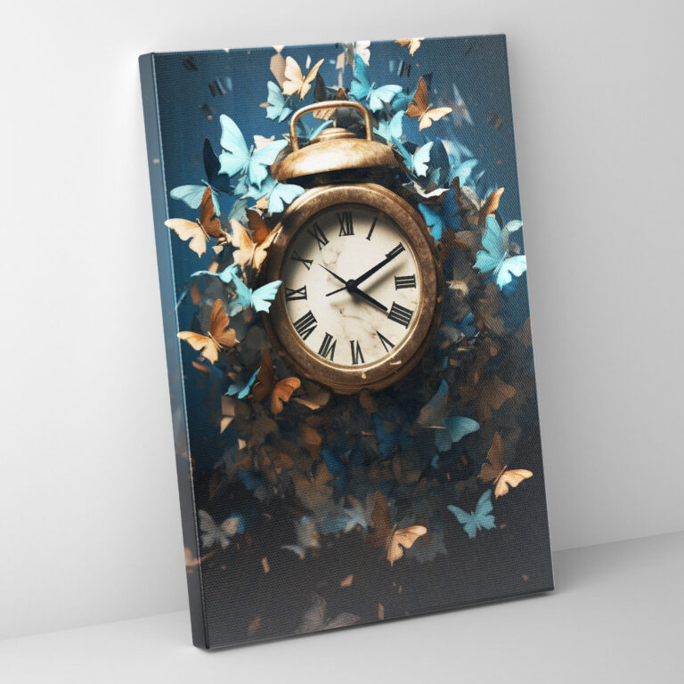 Origami Butterflies Clock Canvas Print - Origami, Canvas, Canvas Wall Art, Transformation