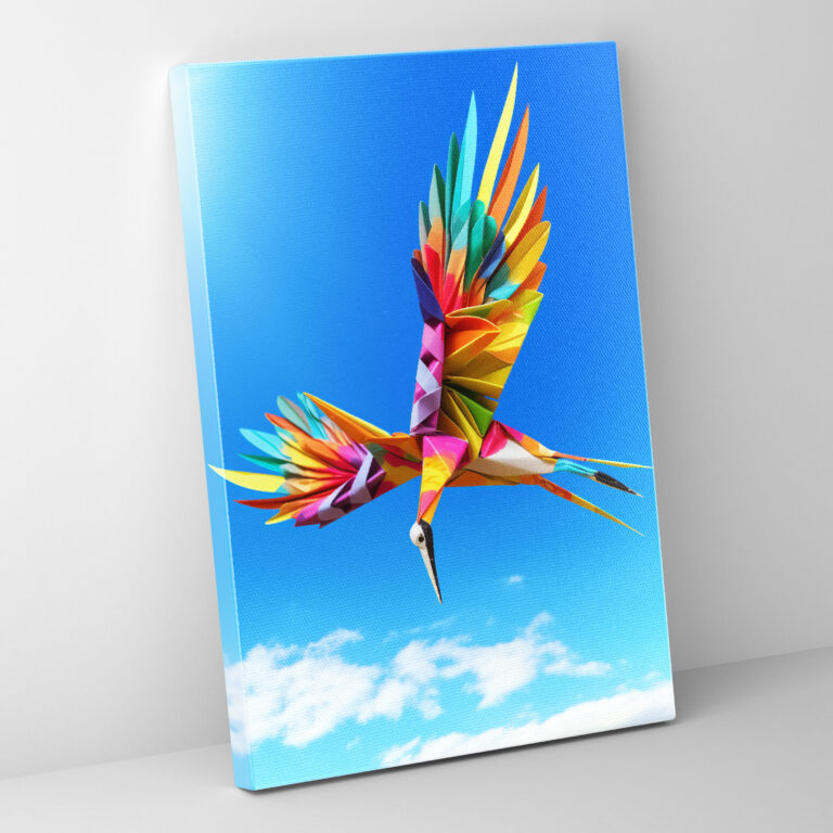 Origami Crane Canvas Print - Origami, Canvas, Canvas Wall Art, Blue Sky