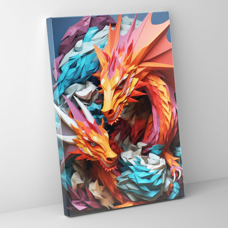 Origami Dragons Wall Art - Origami, Origami Dragons, Home Decoration, Origami