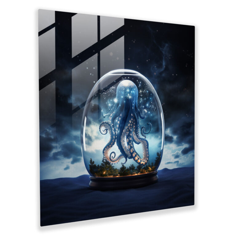 Octopus Glass Print - Surreal Sky Wall Decoration - Octopus, Wall Decoration, Surreal Design, Octopus
